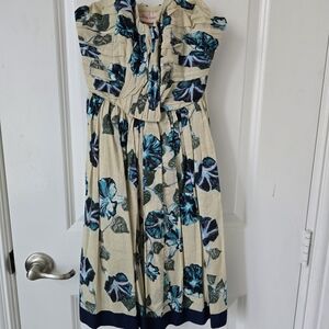 Alberta Ferretti Dress in Blue and Cream